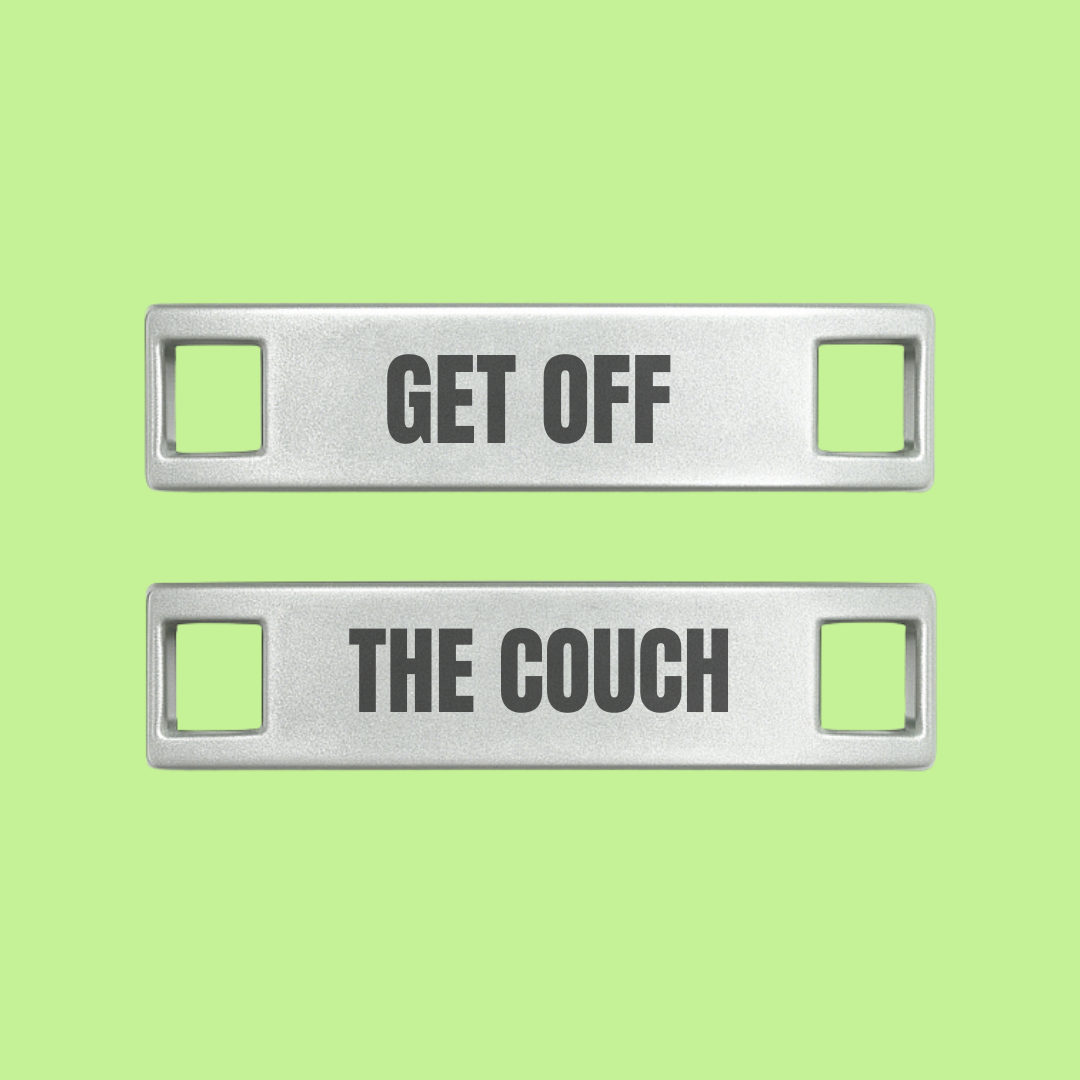 Get Off The Couch Motivational Shoe Tags
