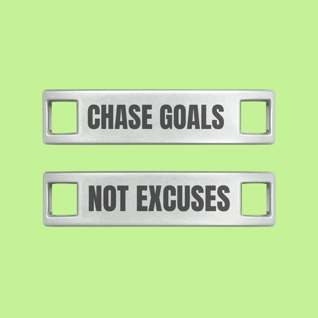 Chase Goals Not Excuses Motivational Shoe Tags